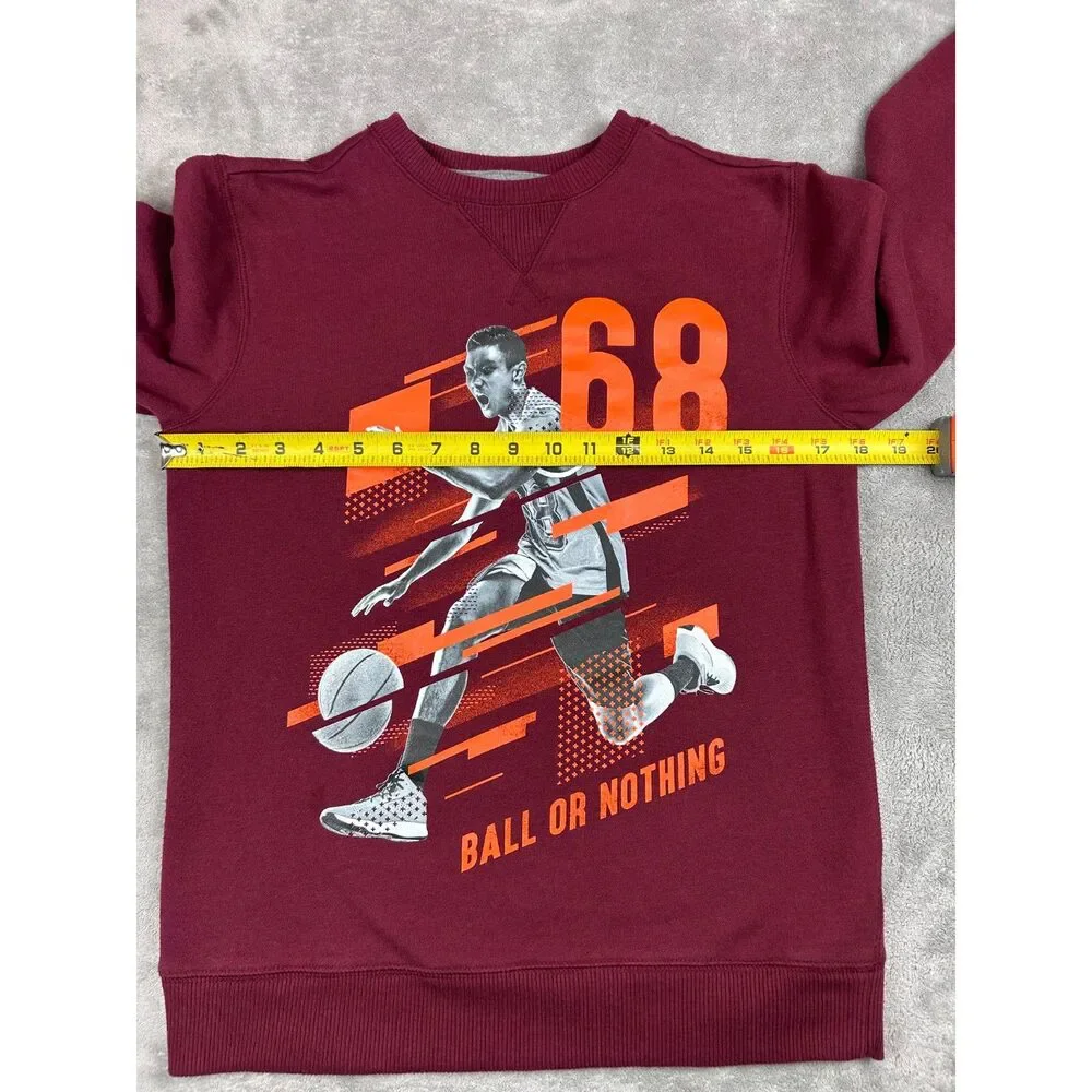 The Children’s Place Boys L 10/12 Burgundy Basketball Graphic Sweatshirt 68